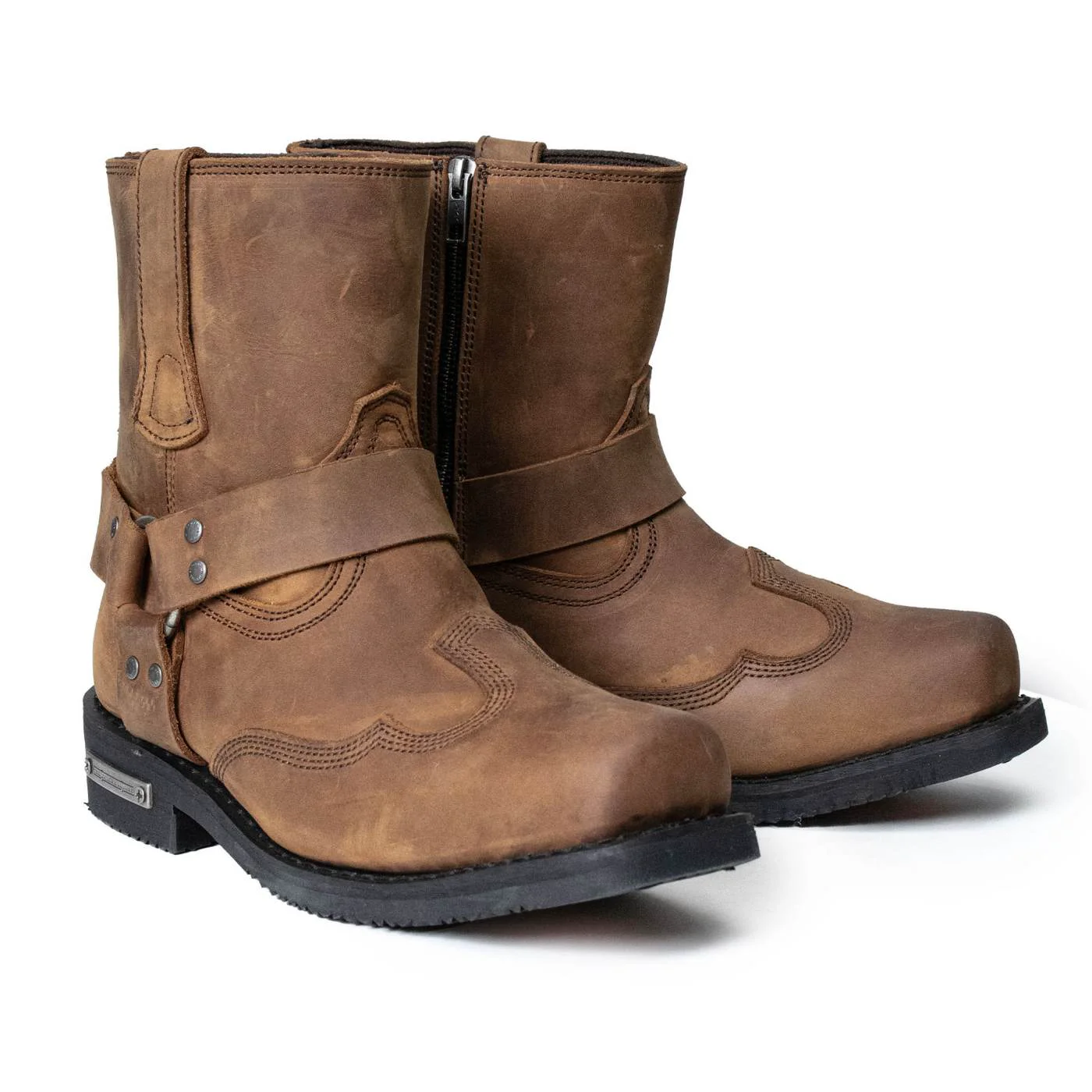 Refined Milwaukee Leather Men’s Copper Ridge Brown Suede Motorcycle Harness Boots – MBM9053 Top-Quality