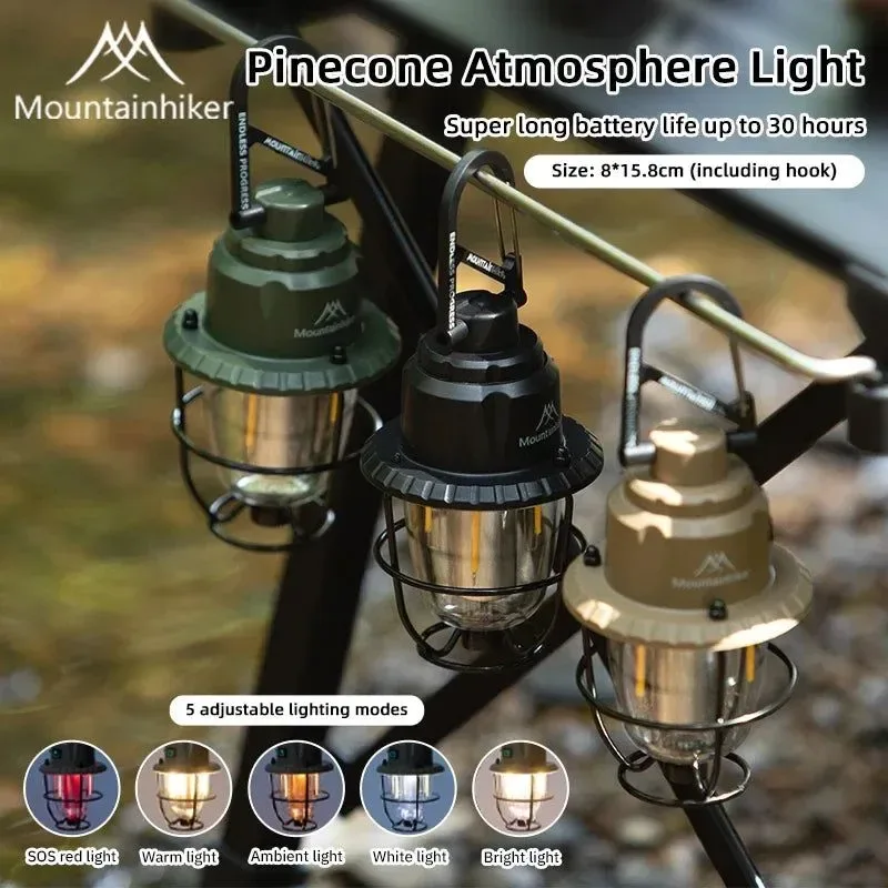 Premium Material Rechargeable Vintage Lantern Retro LED Camping Light for Outdoor Emergency Power Outages Comfortable