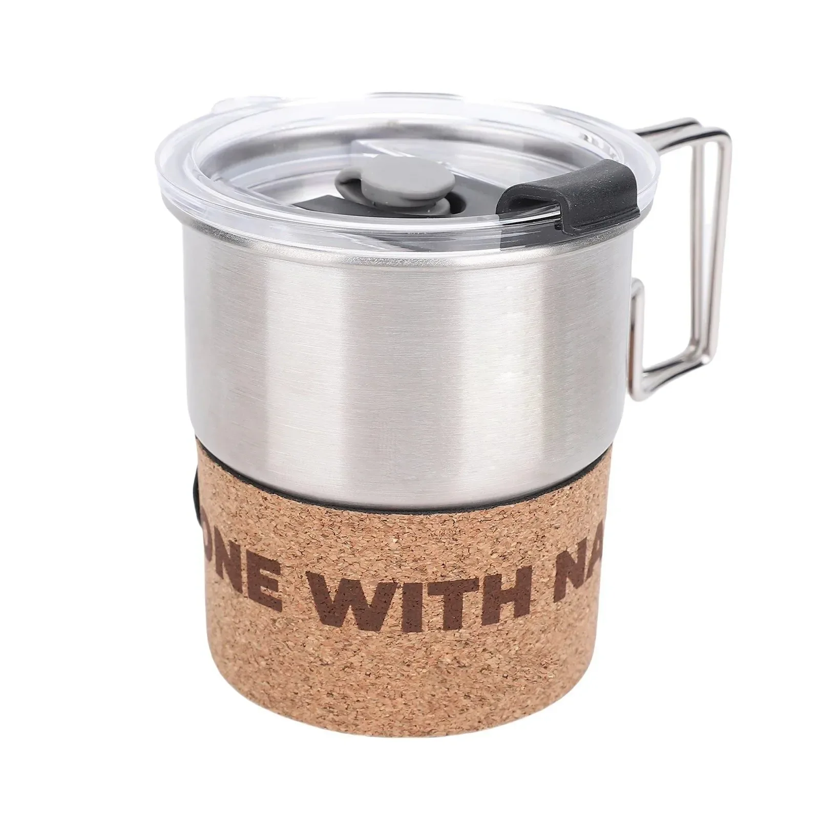 Soft 300ml Insulated Stainless Steel Camping Mug with Foldable Handle Crafted