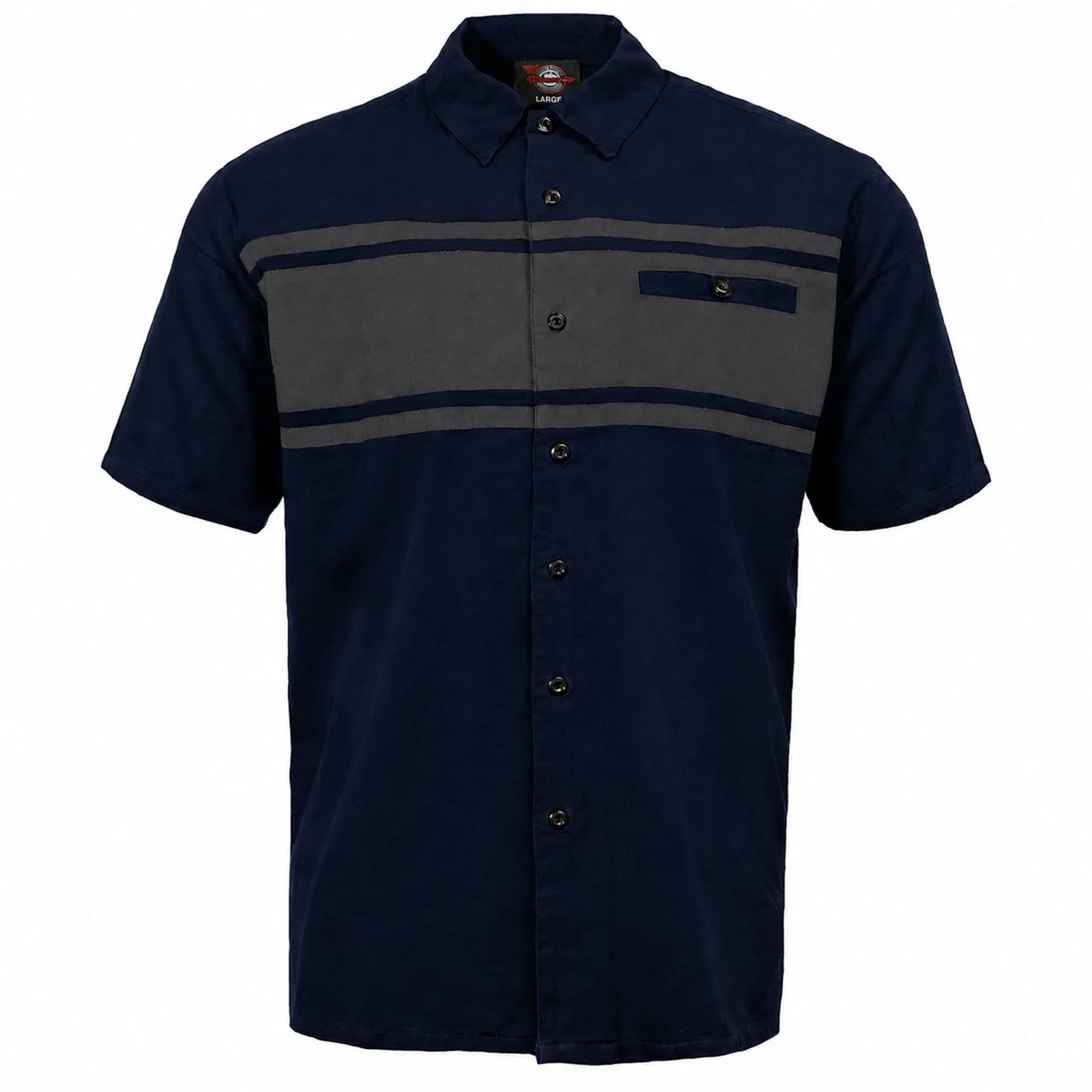 Advanced MMCC Men’s Gear Head Blue Grey Mechanic Shirt – Microfiber Panel – MMC16019MMCC Gear Head Mechanic Shirt Reusable