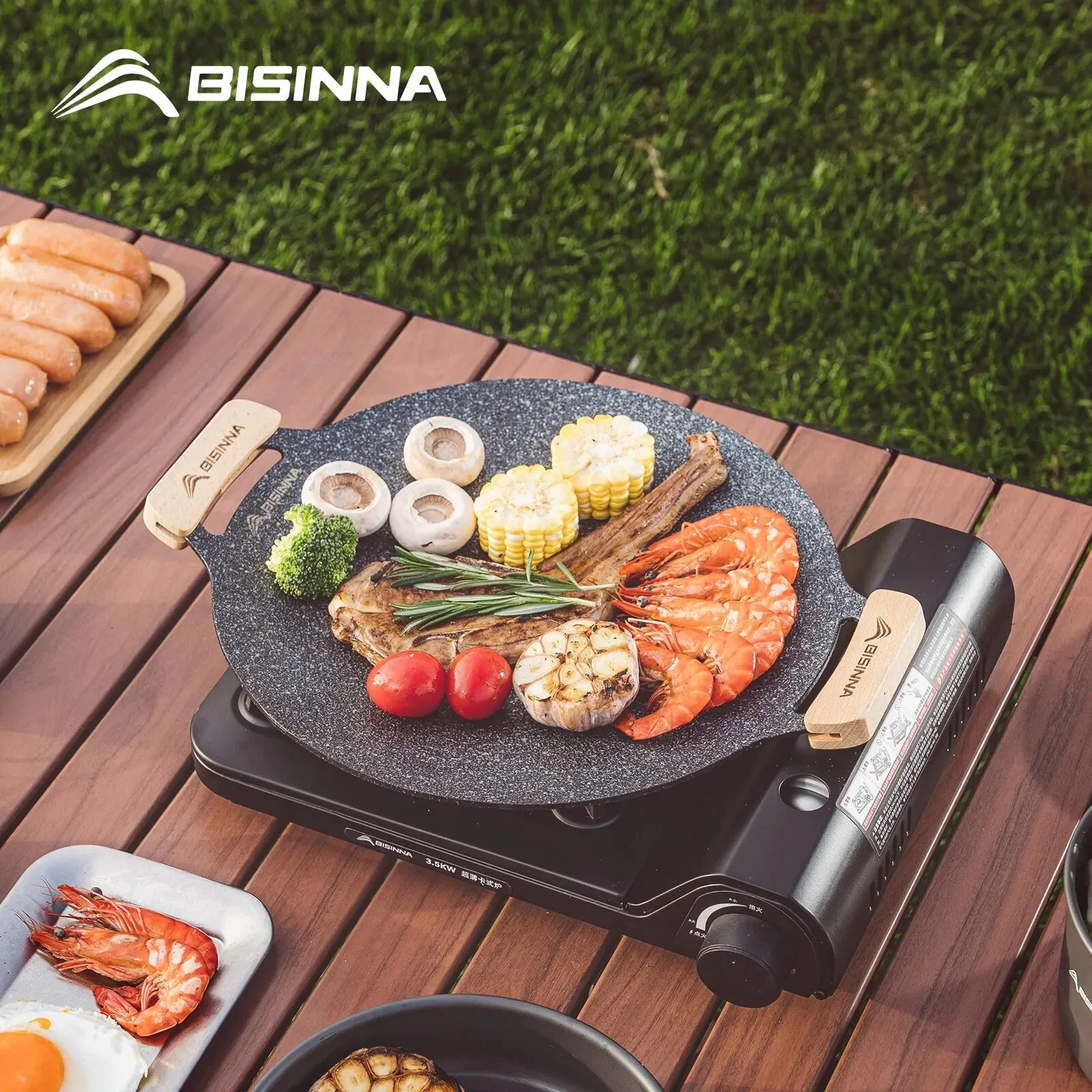 Innovative 30CM Non-Stick BBQ Grill Pan – Portable Outdoor Camping Grill Plate for Stovetop Barbecue Cooking Official