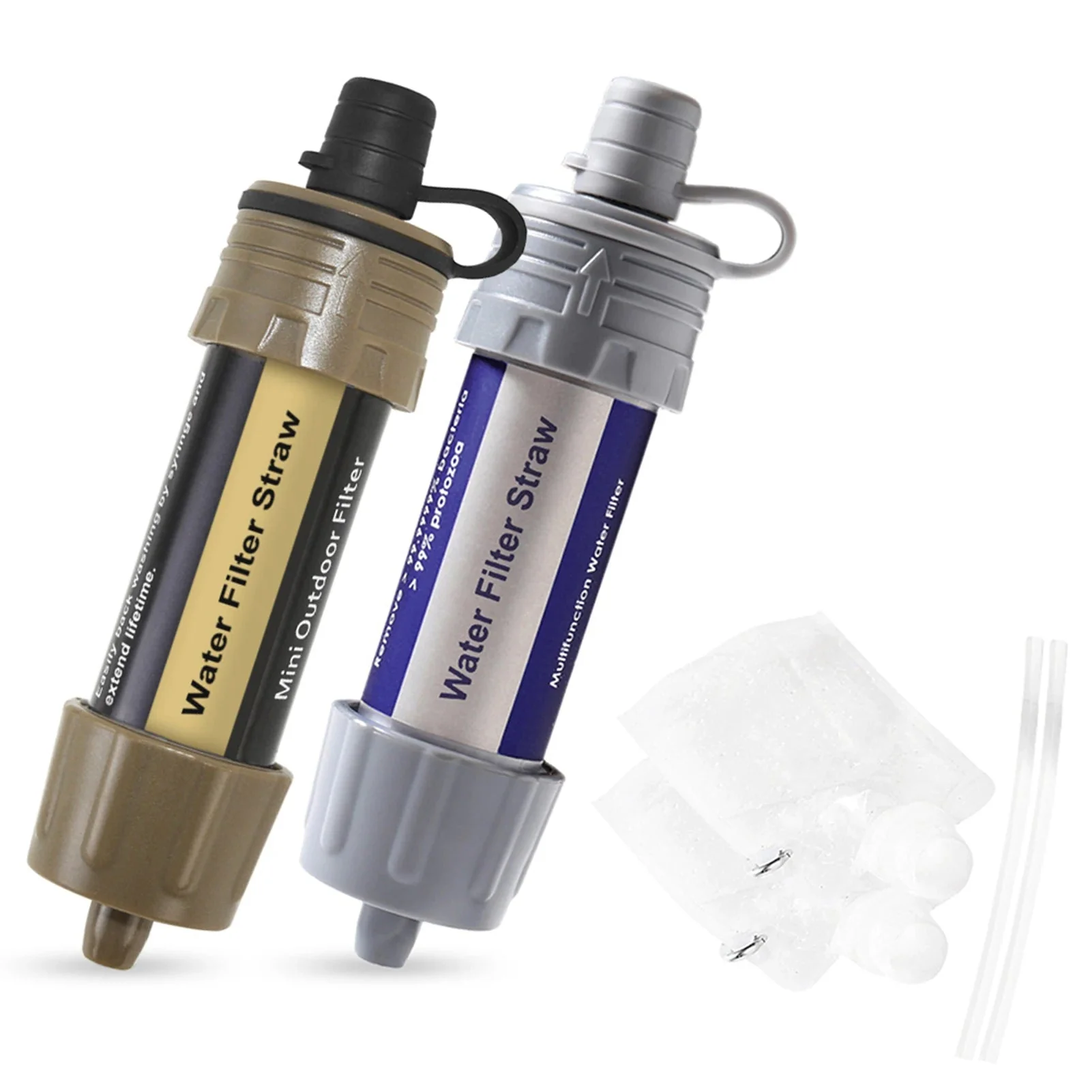 Traditional Portable Water Filter Straw – Emergency Survival Water Purifier for Camping Hiking Backpacking Clean