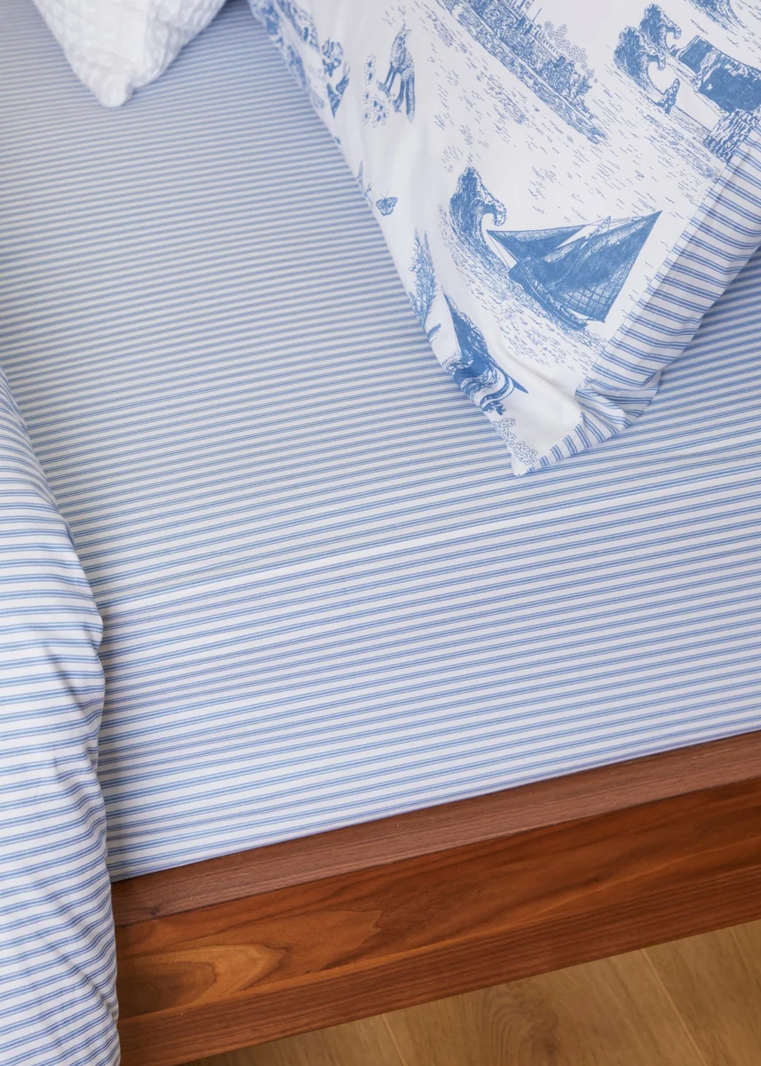 Dependable Foxford Wild Atlantic Stripe Fitted Sheet Fine