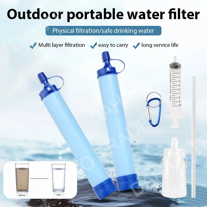 World-Class Emergency Water Filter Straw – Portable Outdoor Water Purifier for Camping Hiking Survival Long-Lasting