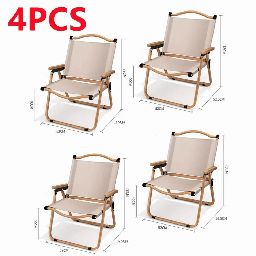 Fine Crafted Folding Camping Chair Aluminium Wood Grain Mesh 1 2 4 Pack Versatile