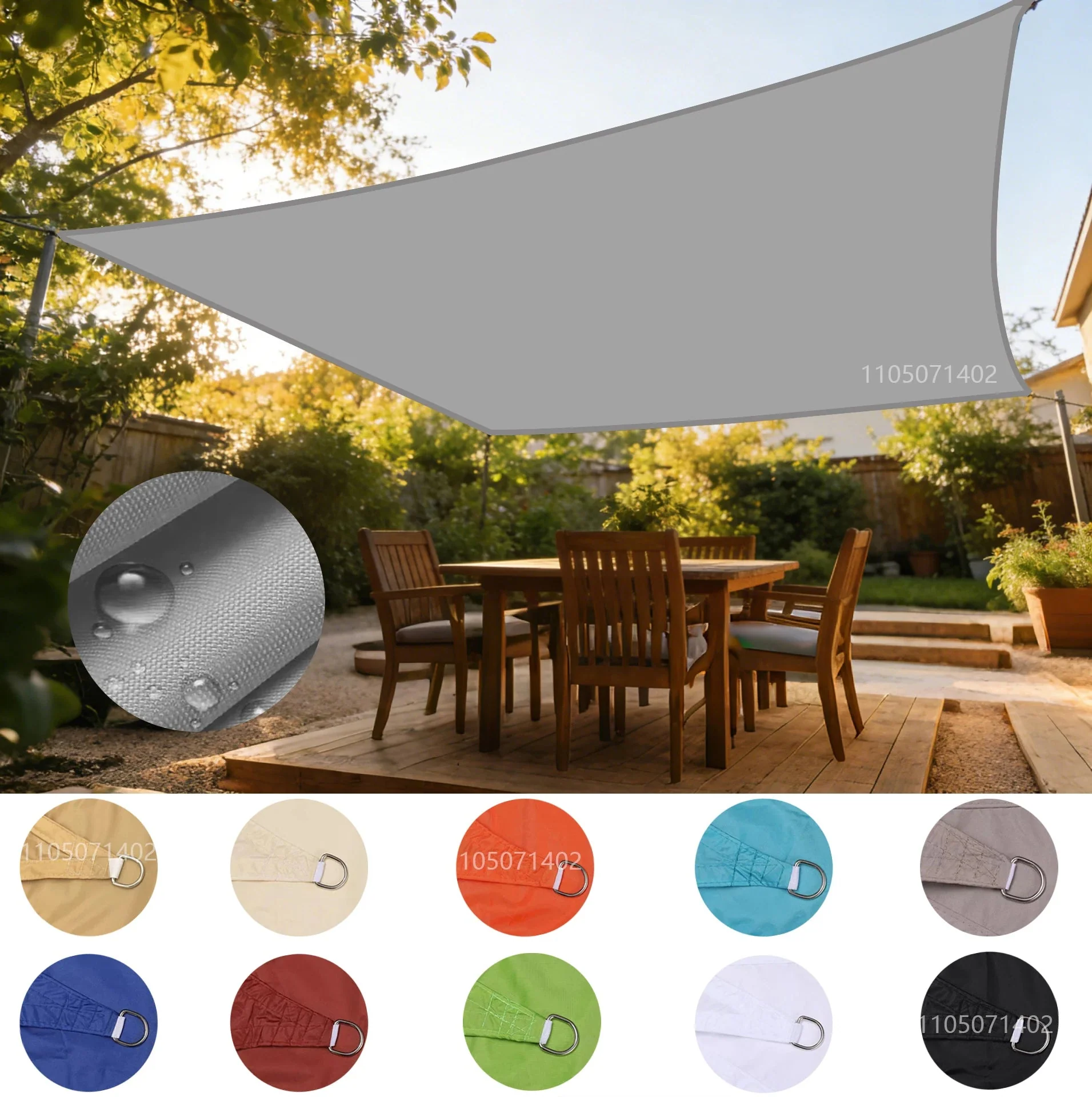 Lightweight Waterproof UV Block Sun Shade Sail D-Rings Patio Garden Easy-to-Use