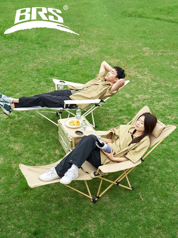 High-Quality BRS 2-in-1 Reclining Camping Chair Folding Lounge Powerful