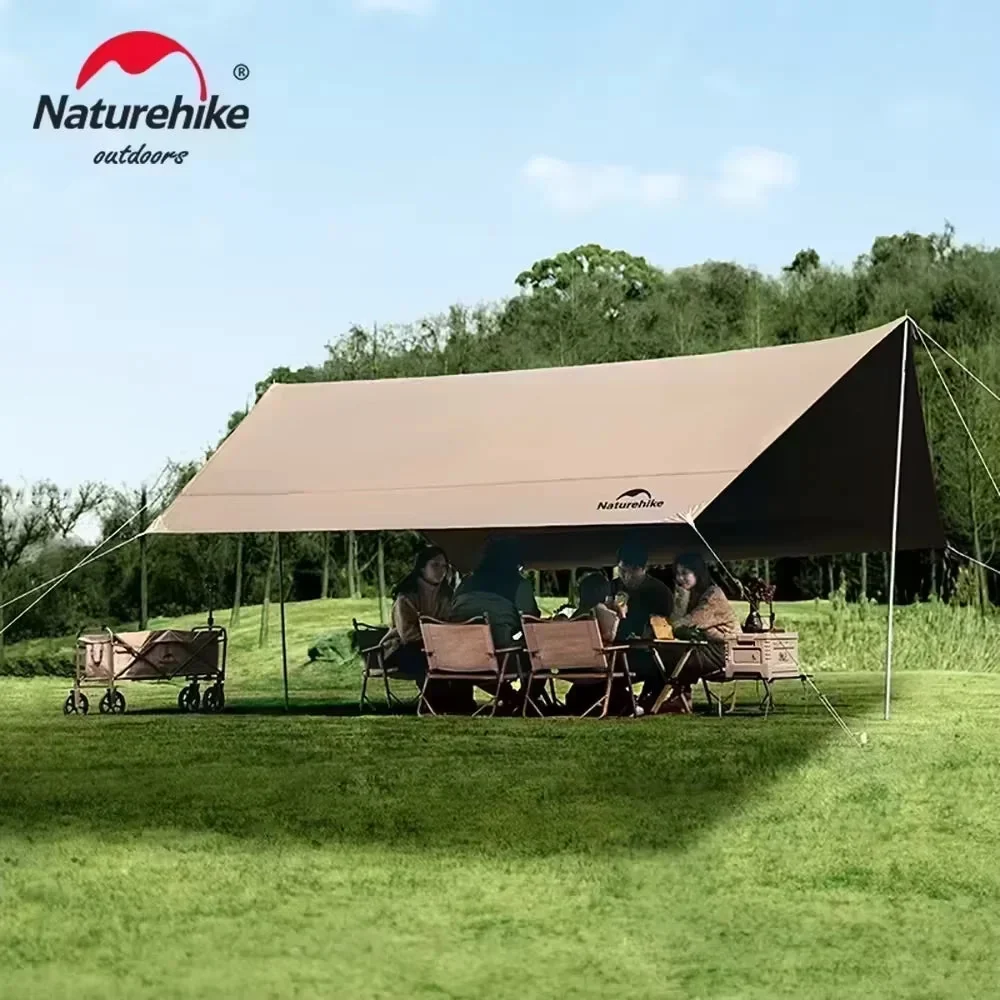 Premium Naturehike Large Camping Sun Shelter – 10–12 Person Awning Canopy with Vinyl Coating 17m² Coverage Classic