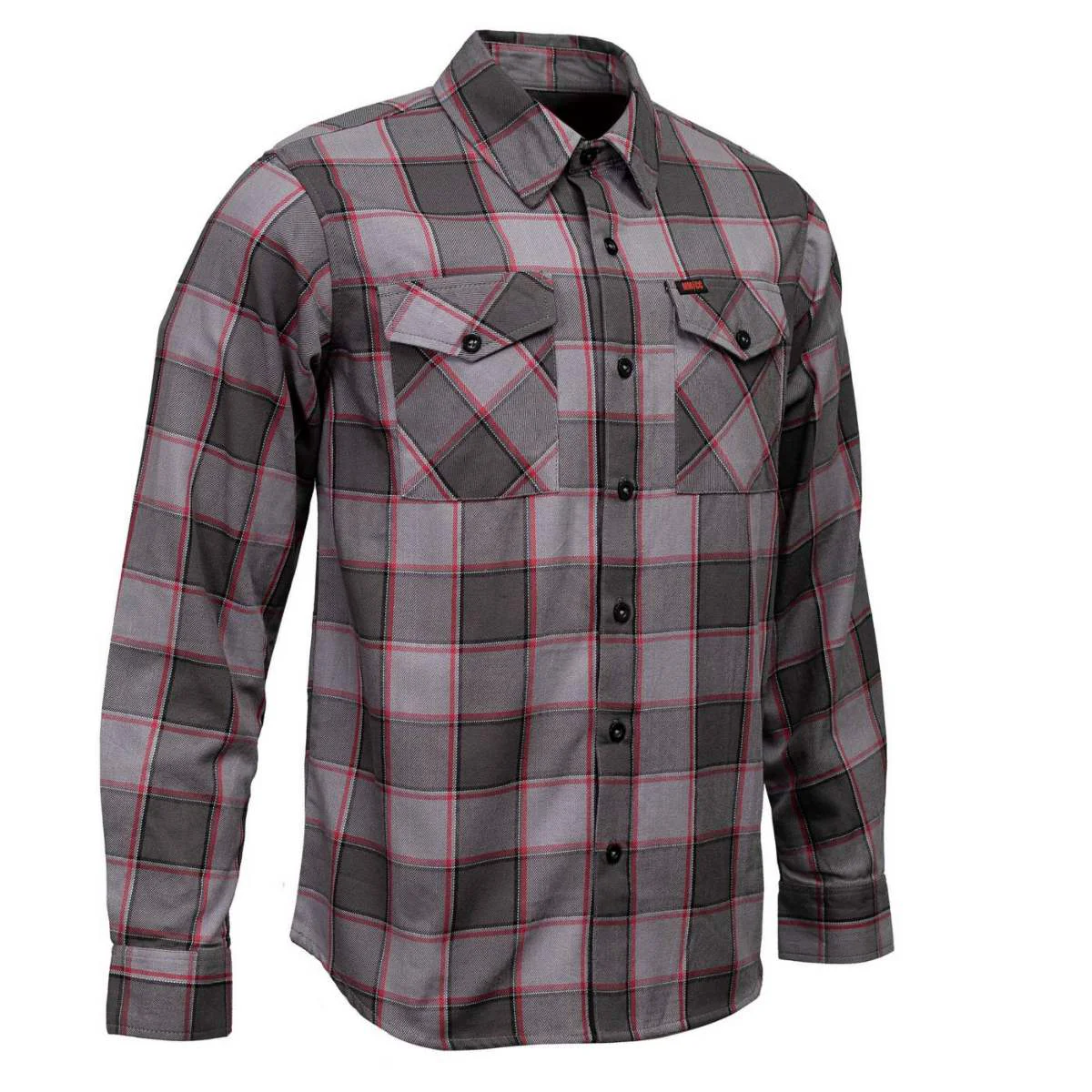 Elegant MMCC Men’s The Shadow Gray Red Cotton Long Sleeve Flannel Shirt – MMC11603MMCC The Shadow Men’s Cotton Flannel Refined