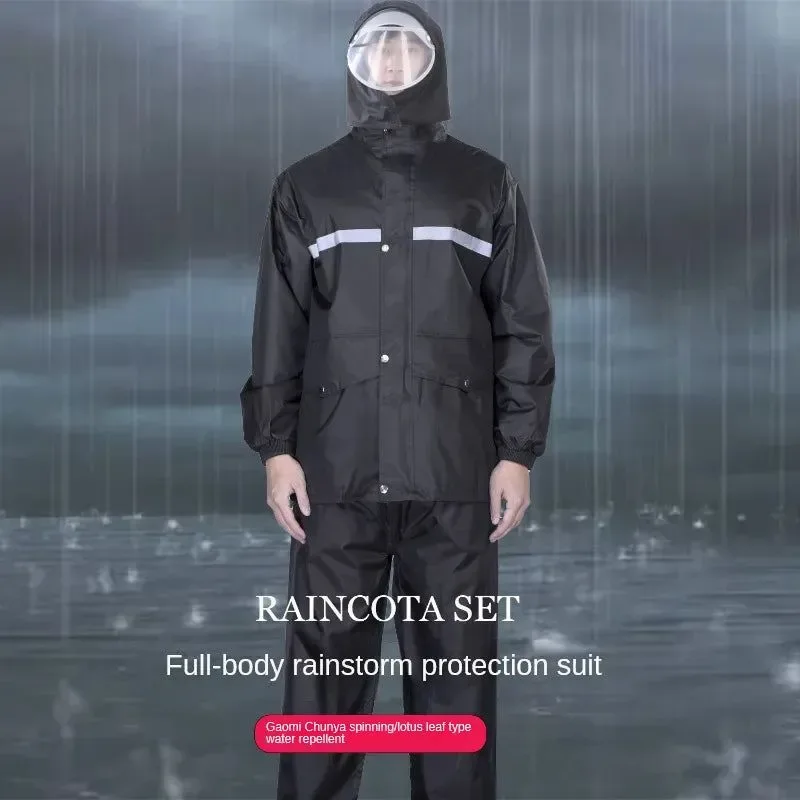 Efficient Traje impermeable y pantalón reflectante de cuerpo entero prevención de tormentas para bicicletas eléctricas motocicletas y entregas a domicilio. Soft