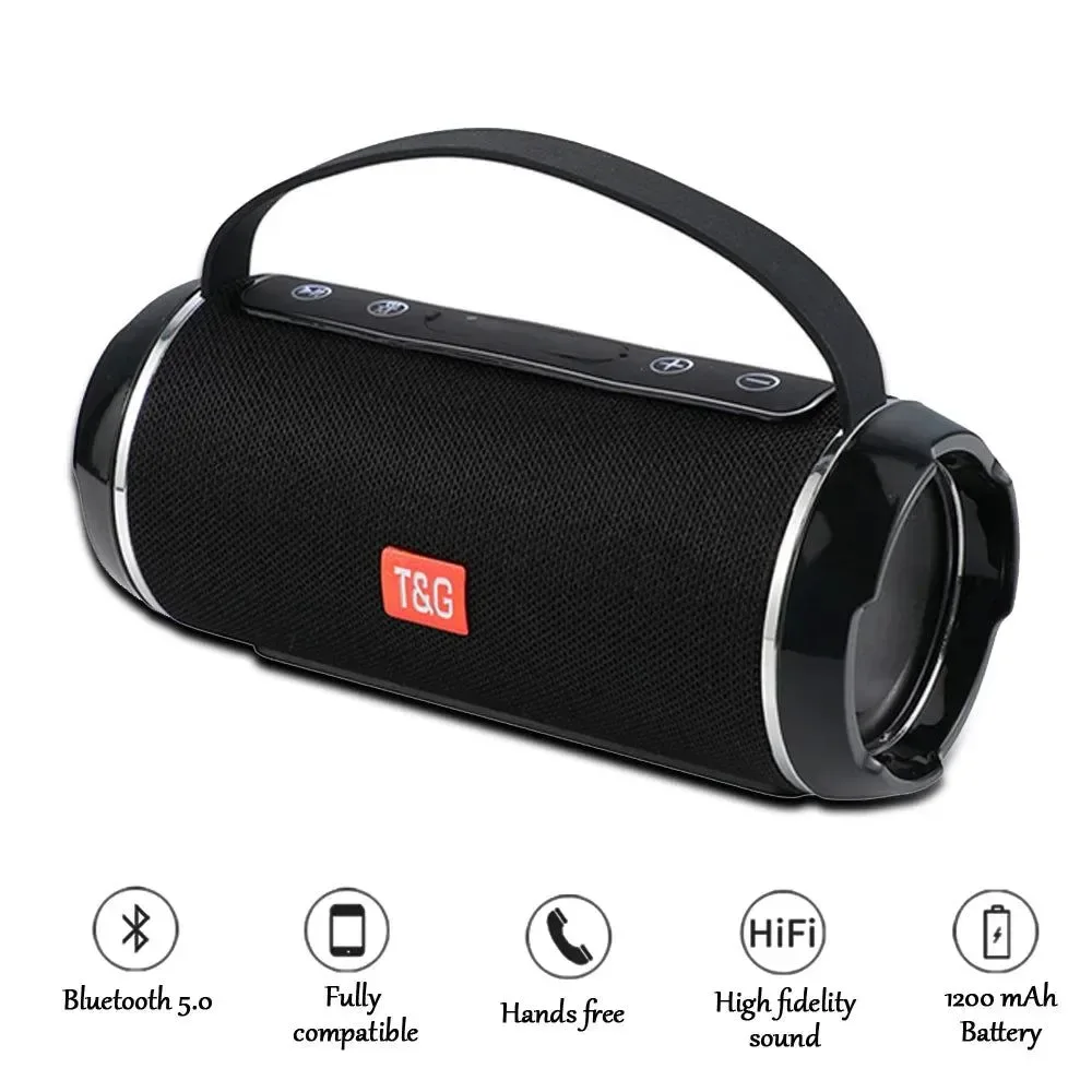 Powerful Altavoz Bluetooth portátil TG116C – Subwoofer inalámbrico de graves para exteriores con columna de sonido Boombox Secure