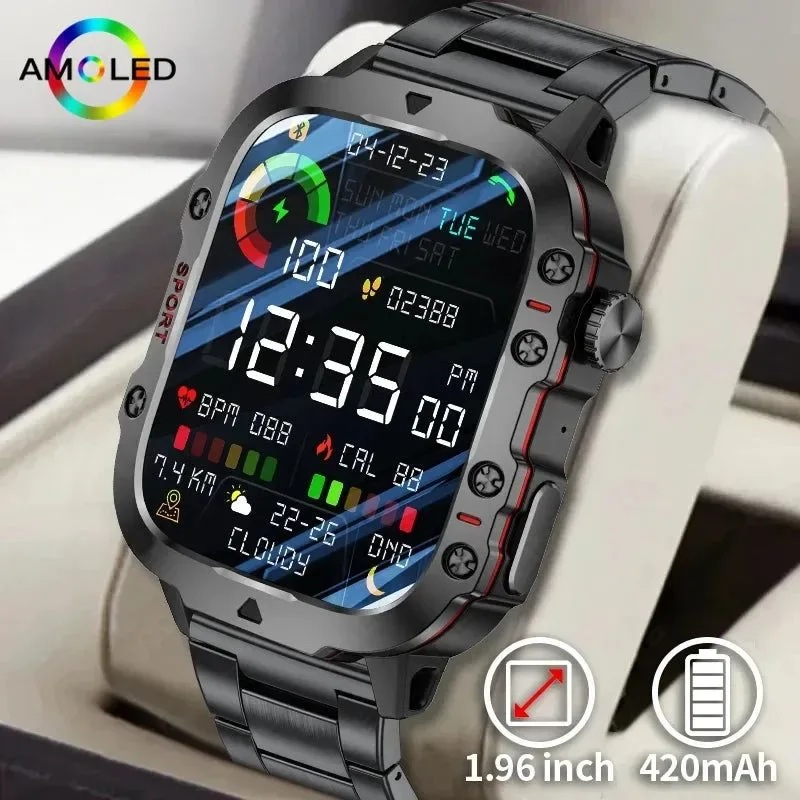 Lightweight Reloj inteligente militar Abay 2024 para Xiaomi IP68 resistente al agua hasta 5 ATM con llamadas Bluetooth y monitor de actividad física para exteriores. Advanced