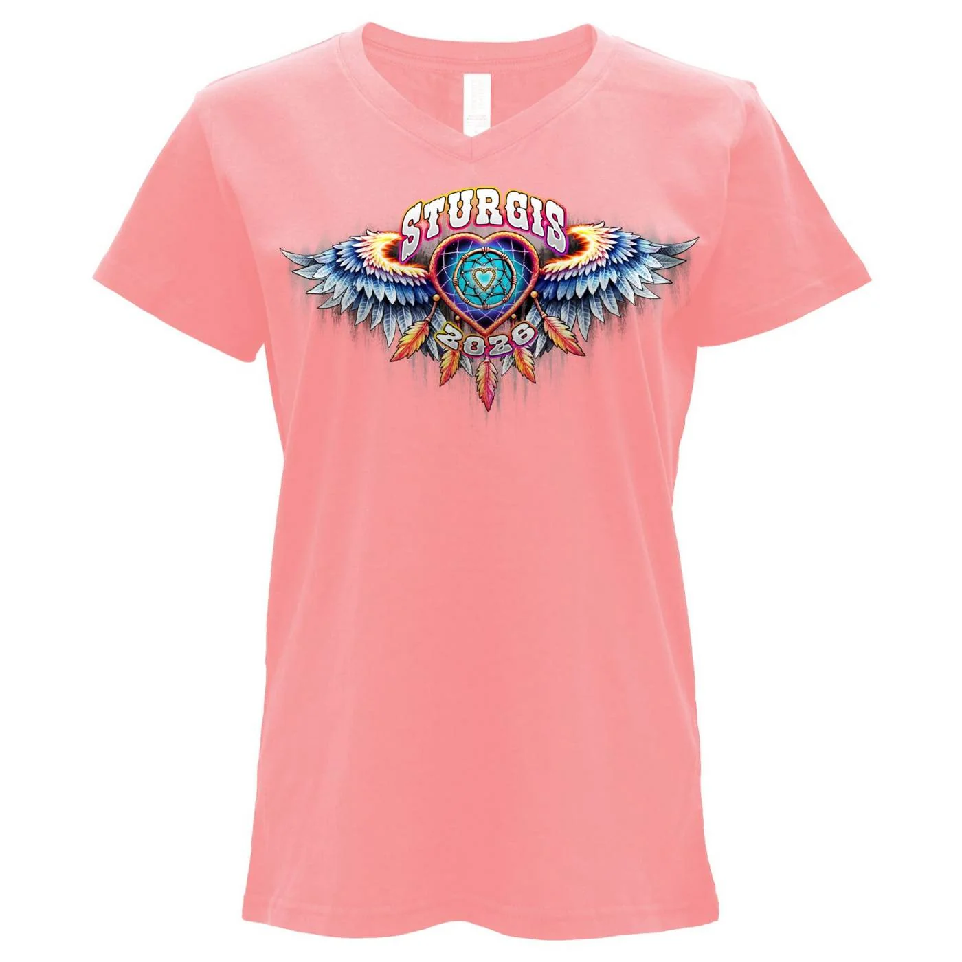 Smooth 2026 Ladies Sturgis Motorcycle Rally Dream Catcher Pink Short Sleeve T-Shirt – SPL1952 Premium