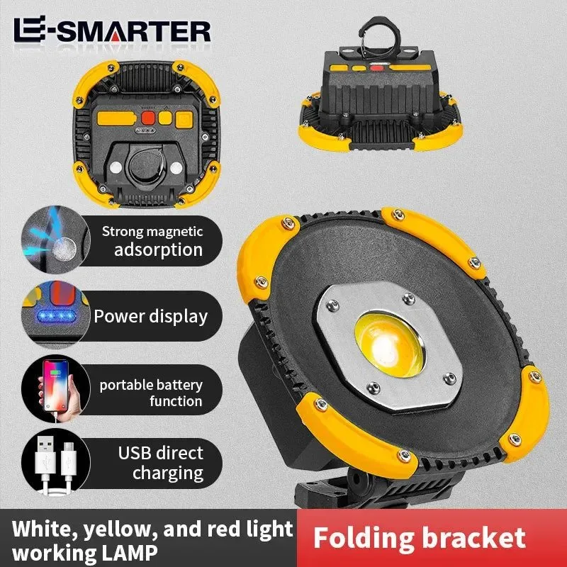 Refined Linterna multifunción recargable COB linterna LED portátil luz de trabajo de bolsillo con abrebotellas Luxury