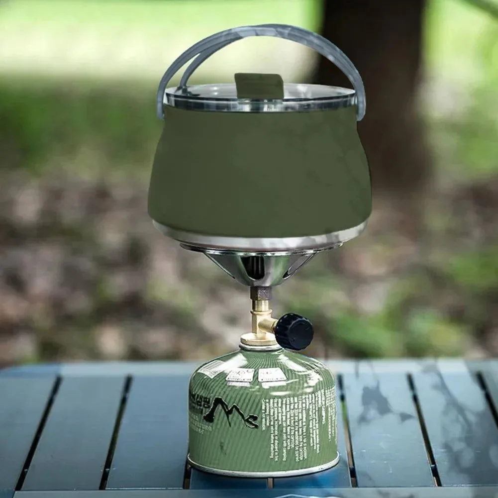 Expertly Made Hervidor plegable de silicona para exteriores tetera portátil para acampar con asa para viajes pesca y hervir agua. Modern