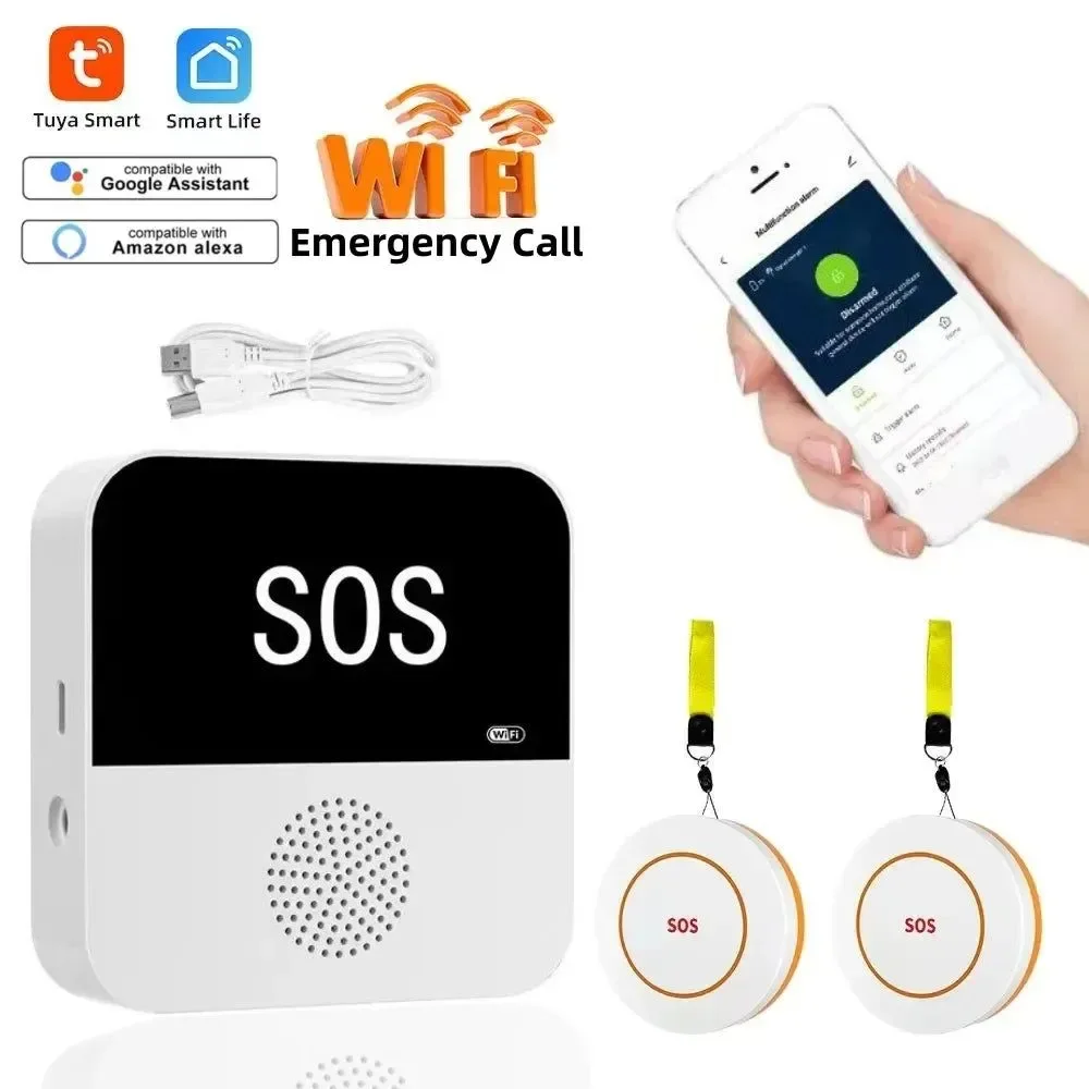 Pure Buscapersonas inteligente con WiFi para cuidadores de ancianos botón de llamada SOS sistema de alerta médica de emergencia para personas mayores en casa. Original