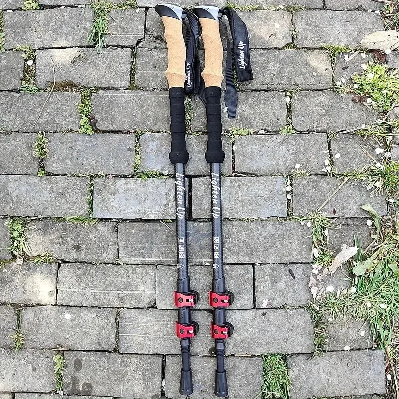 Carefully Designed Bastones de trekking telescópicos de fibra de carbono bastones plegables y ligeros para caminar y hacer senderismo 2 unidades Refined