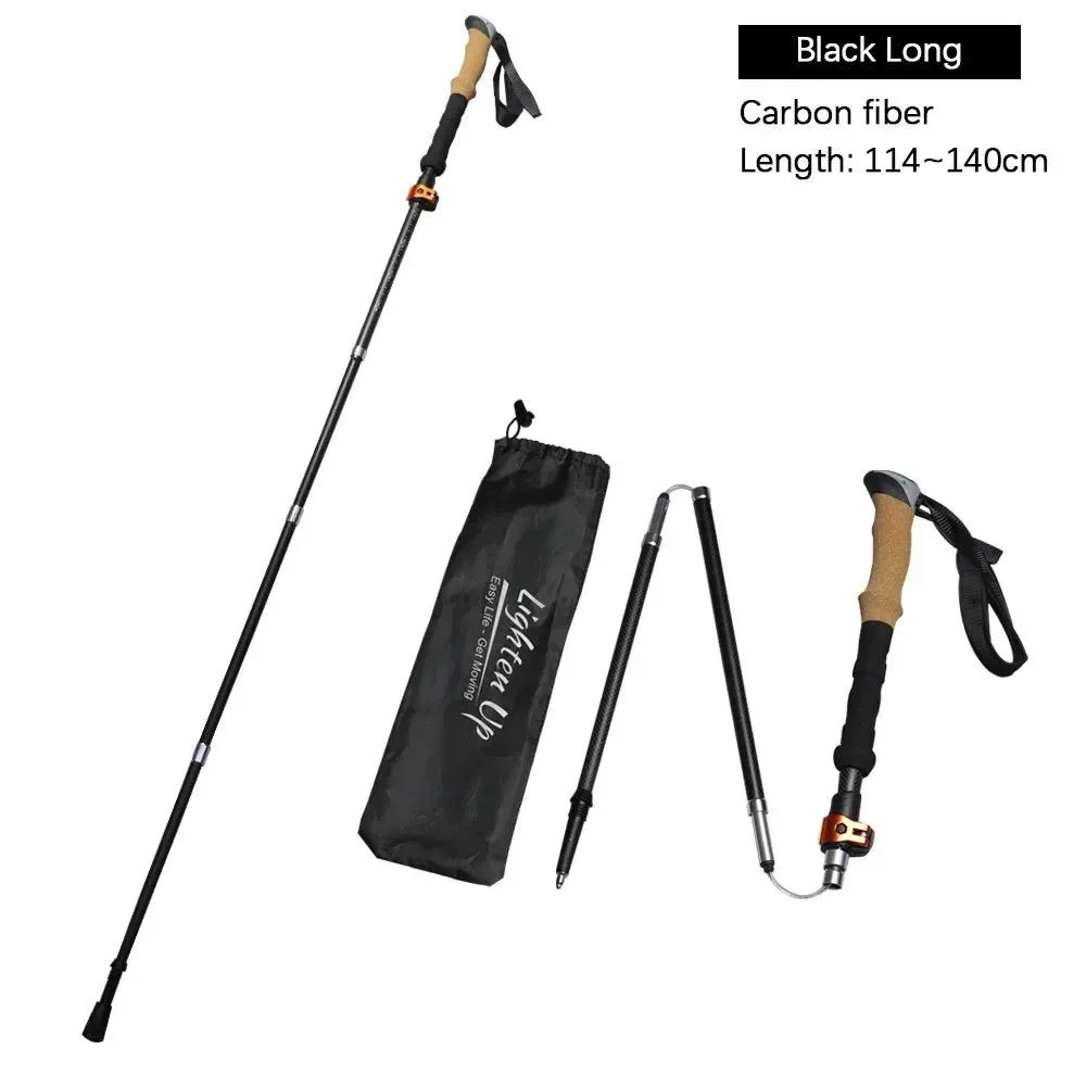 Versatile Bastón de trekking telescópico plegable ultraligero bastón de fibra de carbono para montañismo Outstanding