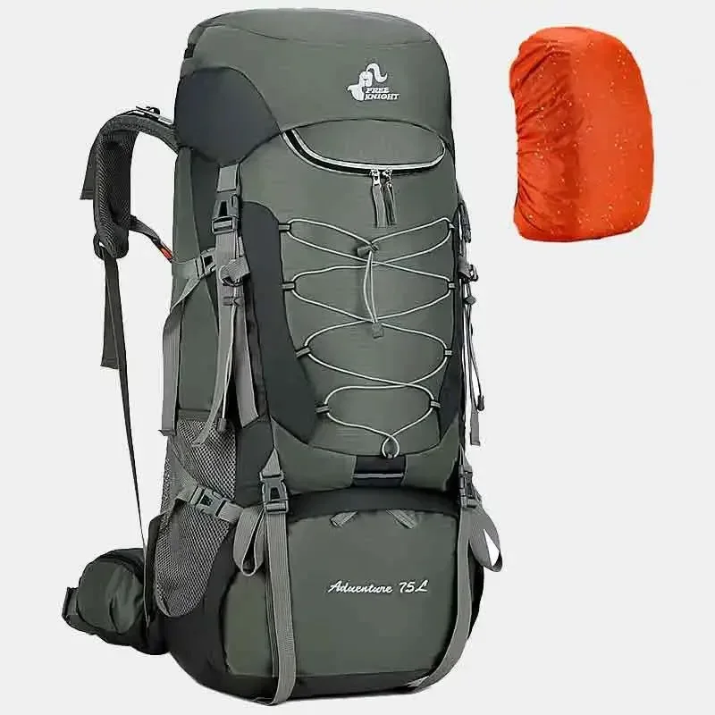 Authentic Mochila de camping de 75 l con funda impermeable para senderismo escalada y montañismo. Solid