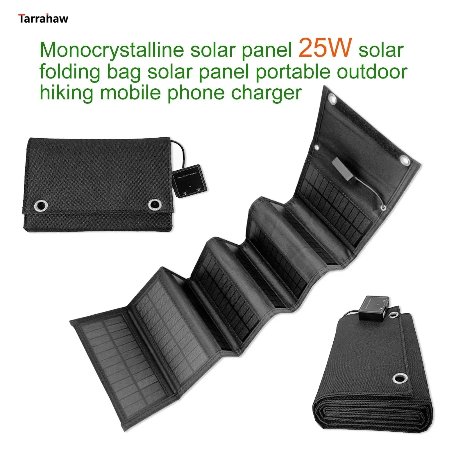 High-Performance Panel solar plegable de 25 W portátil con celda fotovoltaica bolsa plegable salida 2 USB banco de energía para exteriores senderismo cargador de teléfono móvil Sustainable
