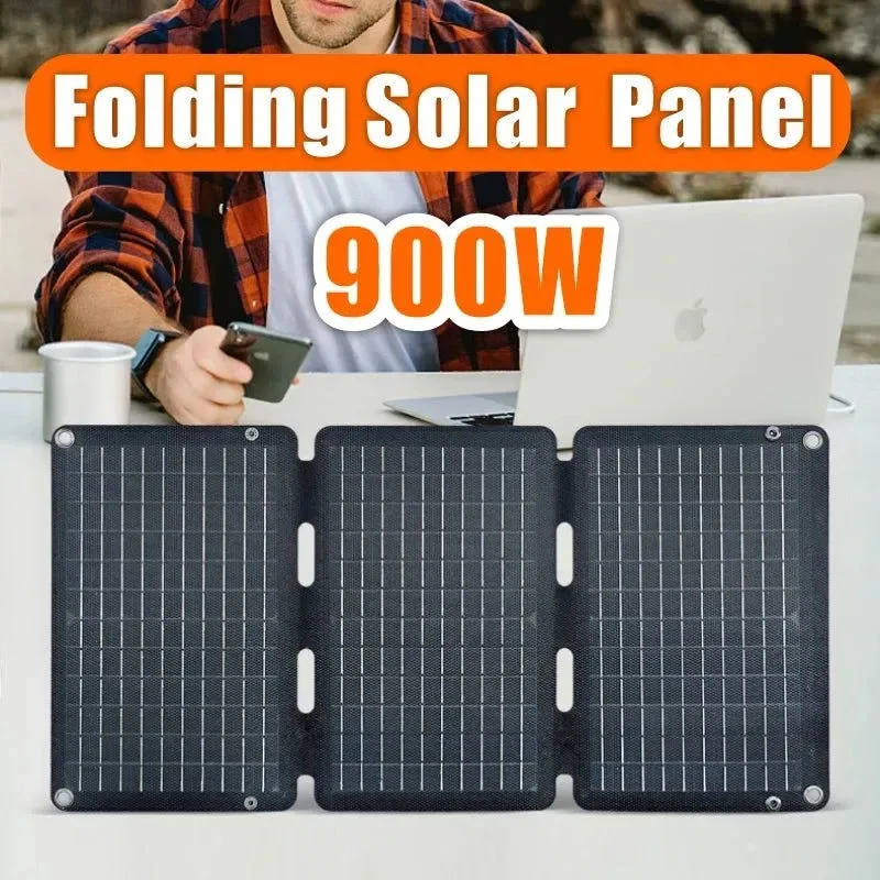 Prestigious Bolsa portátil con panel solar plegable de 900 W y salida USB cargador solar de alta eficiencia para actividades al aire libre viajes de negocios senderismo y acampadas. Exclusive