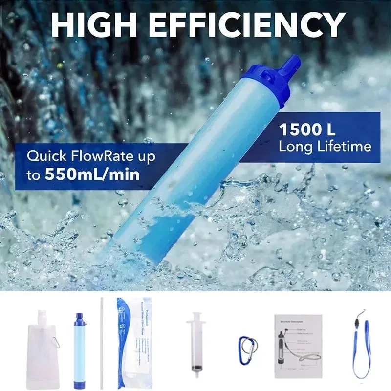 Recyclable Filtro de agua personal dispositivo purificador portátil para senderismo camping y viajes. Smart