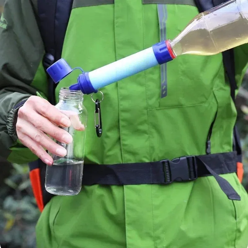 Consistent Filtros de agua ultraligeros para acampar minicolador portátil pajita de supervivencia purificador de agua para beber directamente al aire libre suministros de purificación para senderismo. Soft
