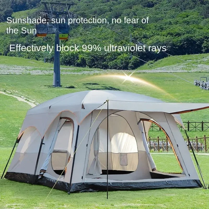 Solid Outdoor Camping Tent – 2 Bedrooms 1 Living Room 201T Polyester 3 Sizes Traditional