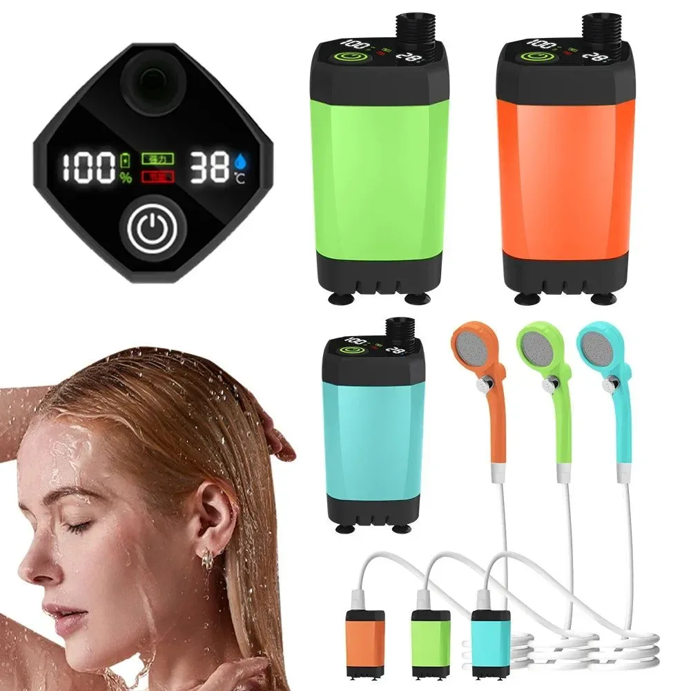 Comfortable Ducha portátil con pantalla digital ducha de camping con batería recargable de 6000 mAh para senderismo viajes y aventuras al aire libre. Fine Crafted