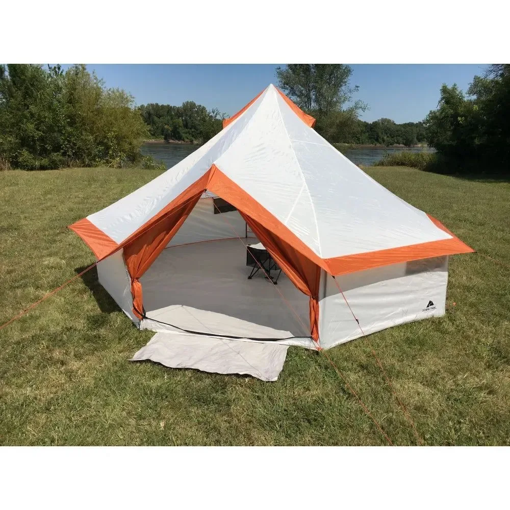 Expertly Made Tienda de campaña familiar tipo yurta Ozark Trail para 8 personas espaciosa tienda de campaña tipo cabaña de doble capa con postes de fibra de vidrio Easy-to-Use