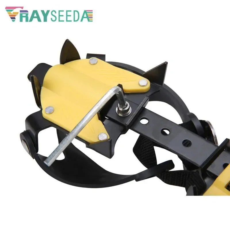 Breathable Crampones de escalada antideslizantes profesionales de 10 dientes crampones de hielo de acero al manganeso de alta resistencia Solid