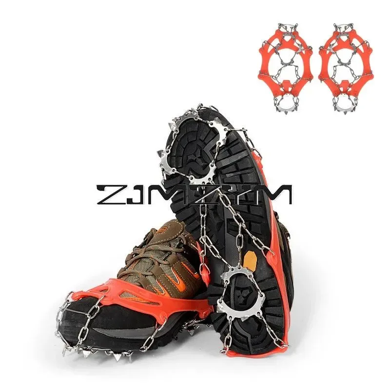 Powerful Crampones de escalada antideslizantes de 13 dientes garras de hielo para senderismo invernal y agarre en la nieve. Trendy
