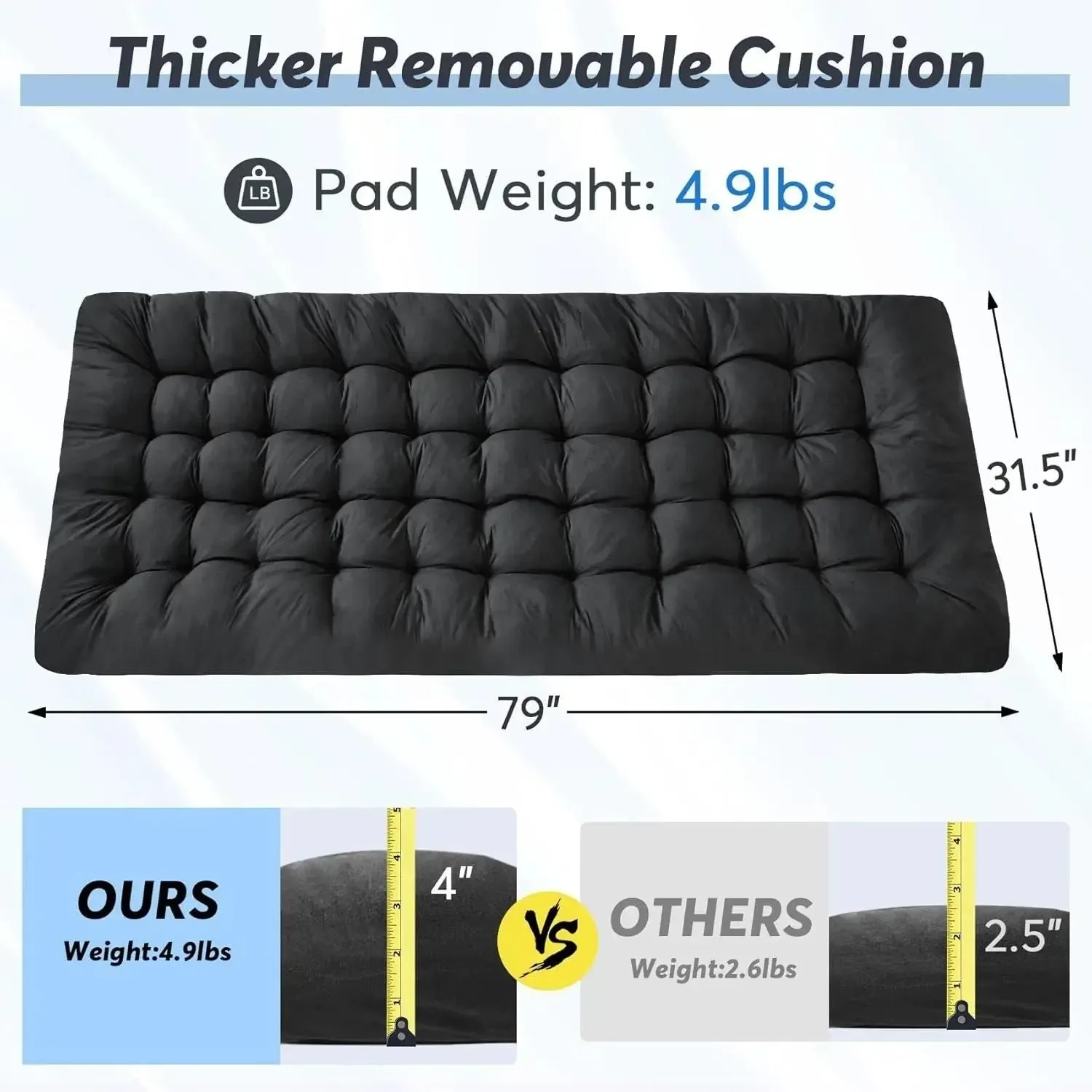 Convenient Catre plegable Slendor XXL – Tamaño extragrande de 200 x 81 cm con colchón y bolsa de transporte para adultos Selected