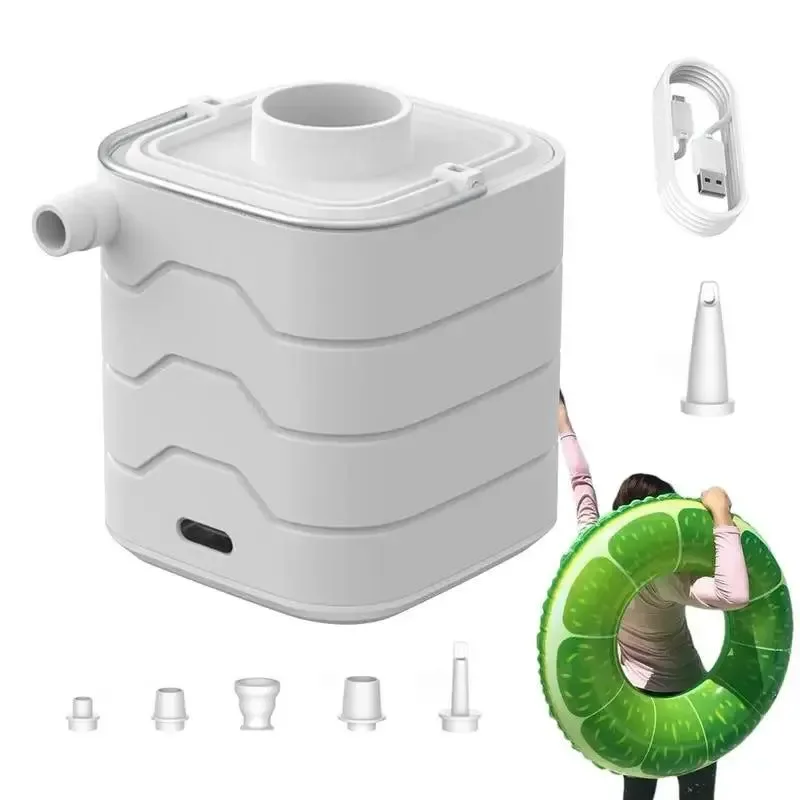 Soft Bomba de aire portátil de 6 boquillas con luz LED i para piscinas colchones inflables y camping. User-Friendly
