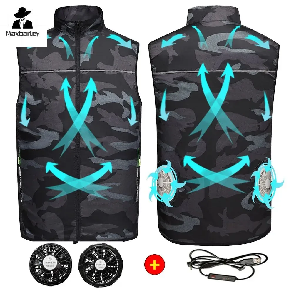 Flexible Chaleco refrigerante recargable por USB para hombre chaleco deportivo con aire acondicionado para verano Easy-to-Use
