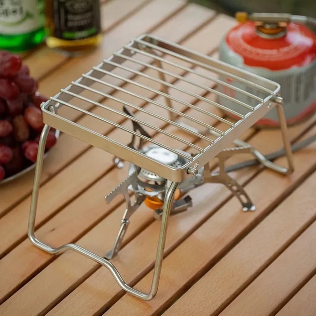 Lightweight Parrilla y estufa portátil de acero inoxidable para camping – Parrilla plegable multifuncional Luxury