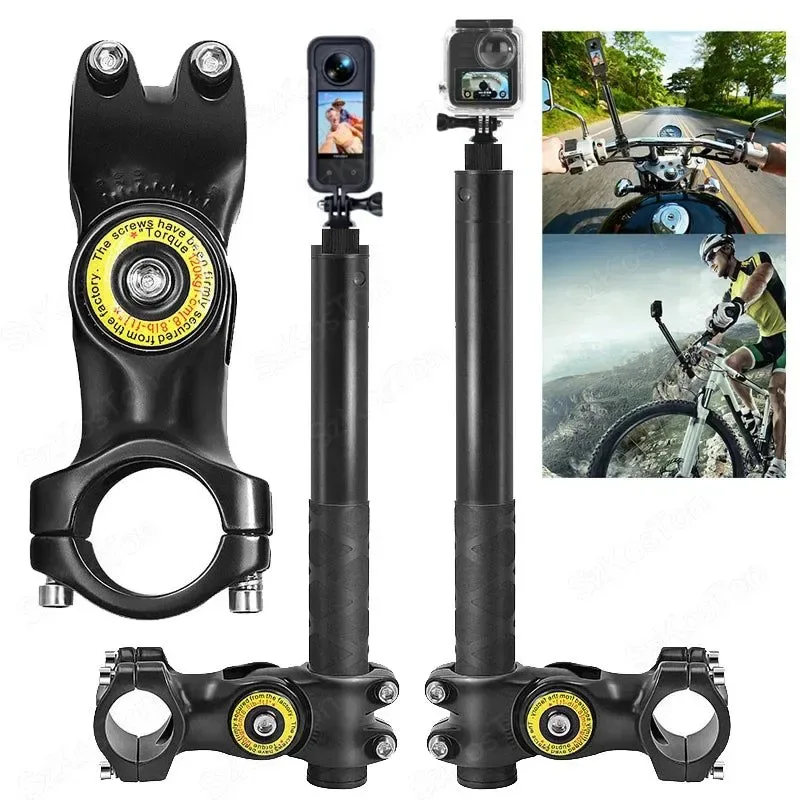 Fine Soporte universal para manillar de motocicleta o bicicleta para cámaras de acción compatible con Insta360 X3 X4 GoPro Hero 8-13 y DJI aleación de aluminio . Trusted