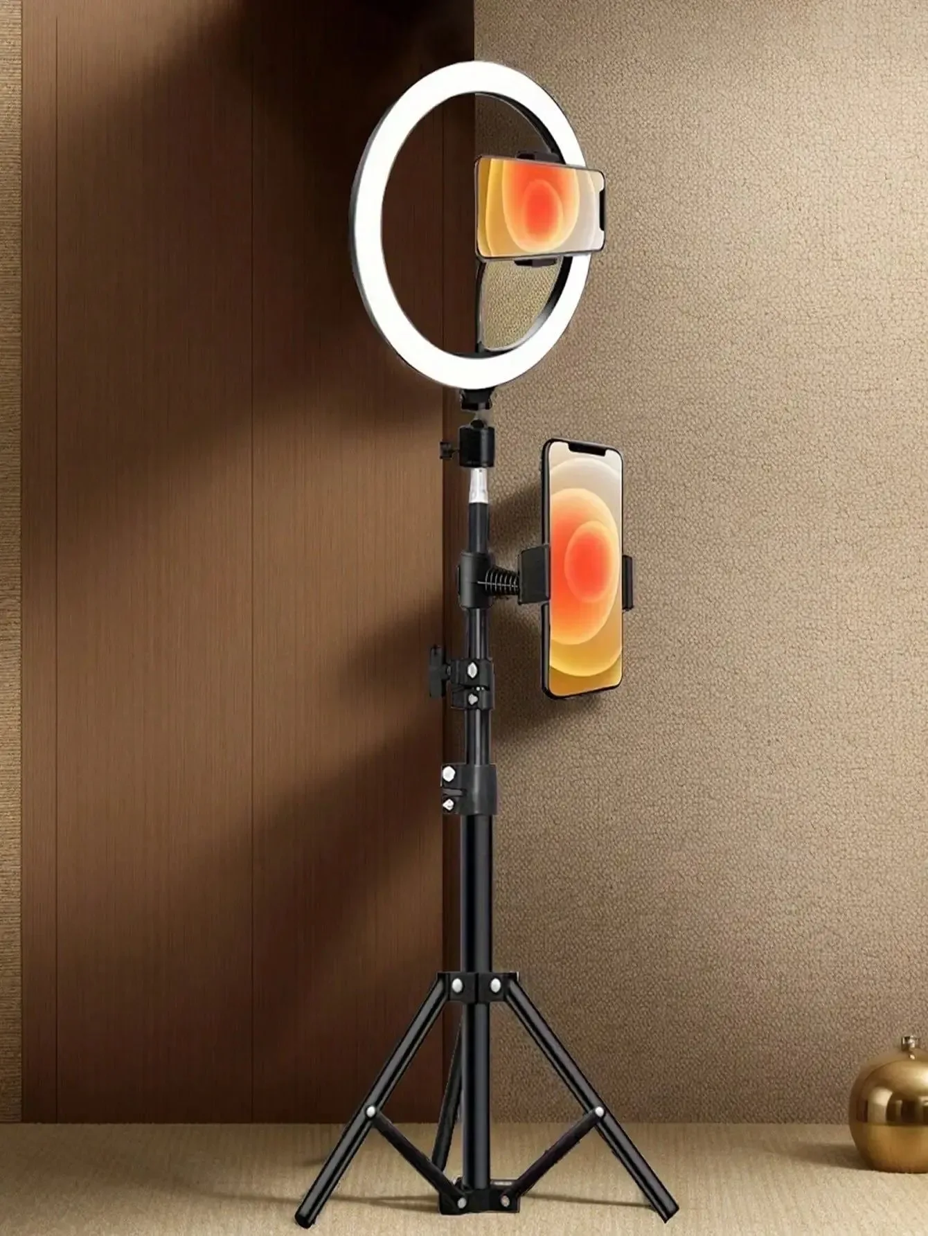 Crafted 110cm Adjustable Tripod Stand with 10 Ring Light O-Clamp – Complete Kit for Live Streaming Selfies and Content Creation Organic