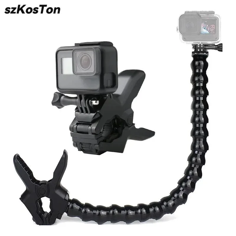 Healthy Flex Clamp Arm Mount – Adjustable Gooseneck Clip Bracket for GoPro Hero 12 11 10 9 8 7 DJI Insta360 Cameras Casual