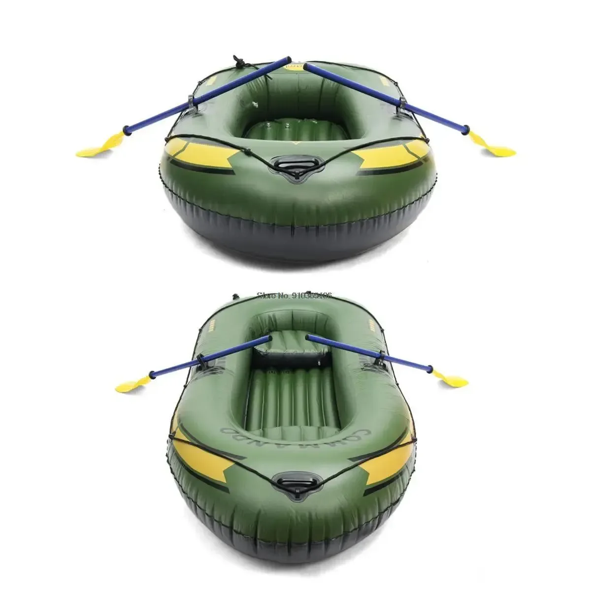 Traditional Inflatable Fishing Boat with Rod Holders 200kg Capacity 3-Person Raft for Lakes Rivers Unique