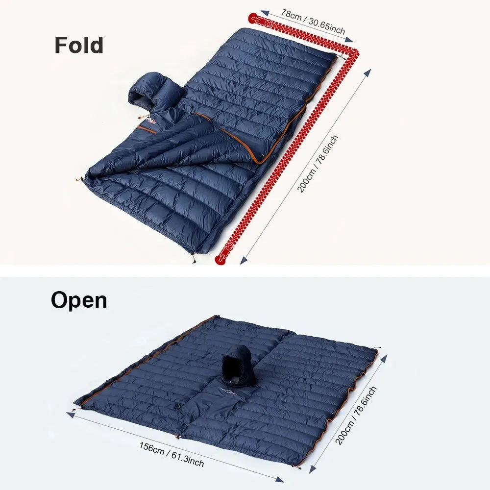 Sophisticated 3-in-1 Wearable Sleeping Bag – Poncho Camping Blanket Envelope Bag for Adults 600g Fill Safe
