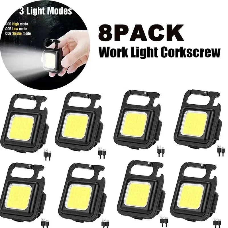 Natural 800-Lumen USB Rechargeable Mini LED Flashlight Waterproof Keychain Pocket Torch with Magnetic Base – Multi-Pack 2–8 Pieces 800-Lumen USB Rechargeable Mini LED Flashlight – Waterproof Keychain Pocket Torch Enhanced