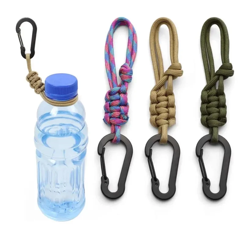 Consistent Hands- Water Bottle Holder Lanyard with Carabiner Clip – Adjustable Woven Strap for Hiking Camping Daily Carry Premium