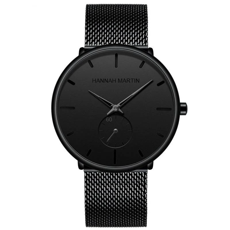 Versatile Lucas Classic Men Watch With Black Milanese Strap Solid