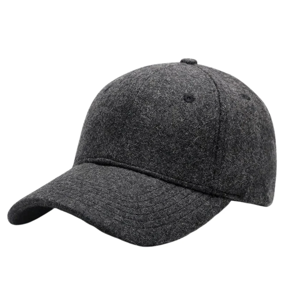 Secure Solid Wool Baseball Cap High-Grade