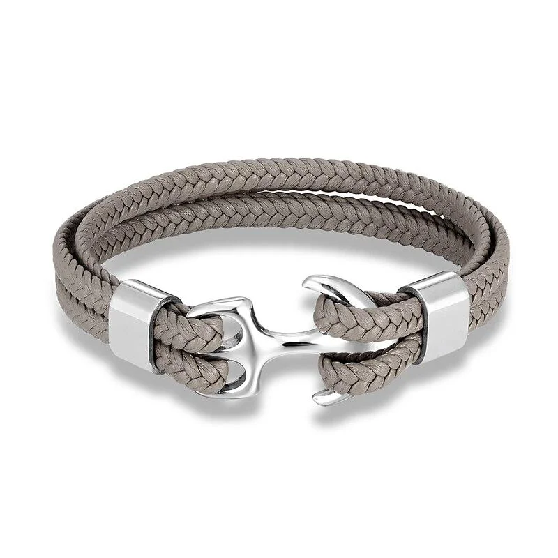 Carefully Designed Nardo Grey Braided Leather Bracelet User-Friendly
