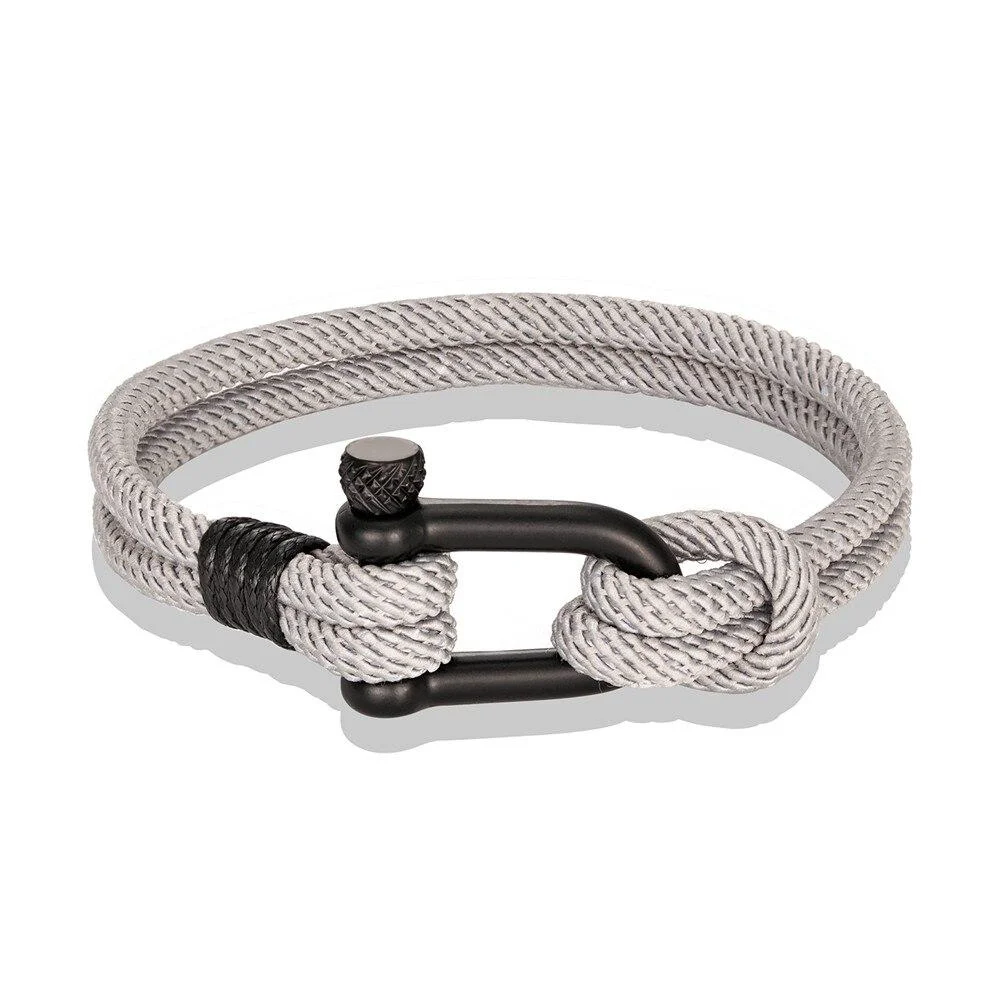 Exclusive Gordi Dark U-Shape Shackle Solid Rope Bracelet Classic