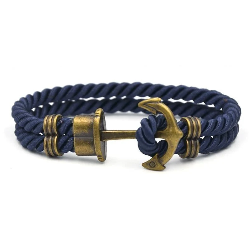 Breathable Luigi Bronze Anchor Rope Bracelet Environmentally Friendly