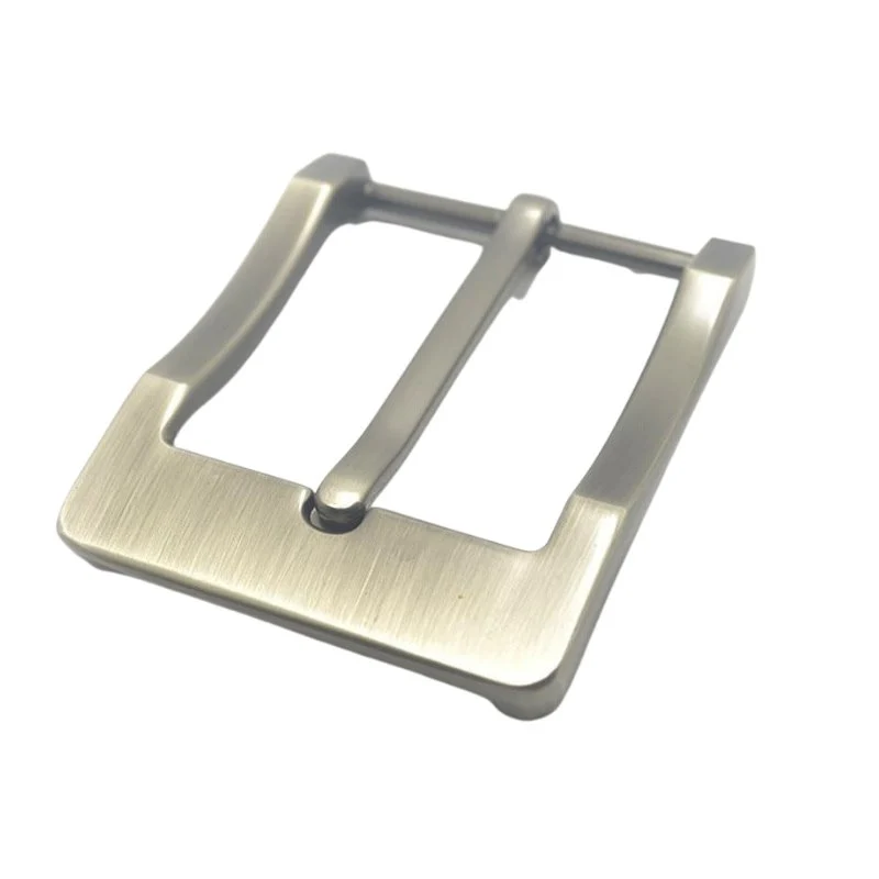 First-Class Silver-Tone Brushed Metal Belt Buckle 40 mm Luxury