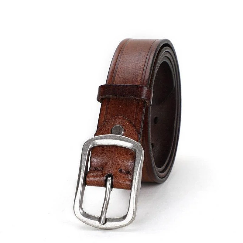 Certified Alonso Casual Cowskin Leather Belt Natural